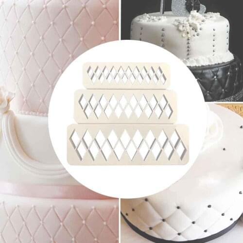 3Pcs/Set Square Geometric Cutters Fondant Cookie Mold Decorating Mold Geometry Cake Baking Accessories Fondant Tools Cake C5D6
