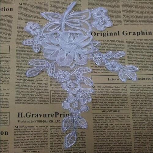 5Pieces Fine Car Bone Water Soluble Beautiful DIY Lace Neckline Collar Applique For Cloth Material HH153