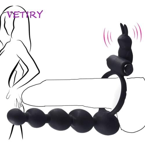 Double Penetration Anal Plug Dildo Butt Plug Rabbit Vibrator For Men Strap On Penis Vagina Plug Adult Sex Toys For Couples