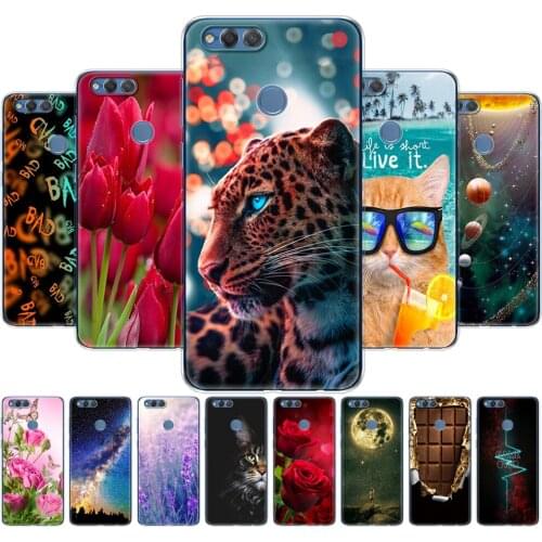 For Huawei Honor 7X Case Back Cover For huawei honor 7x Phone Case Bumper Silicon Soft TPU Full Protection Coque Printing Fundas