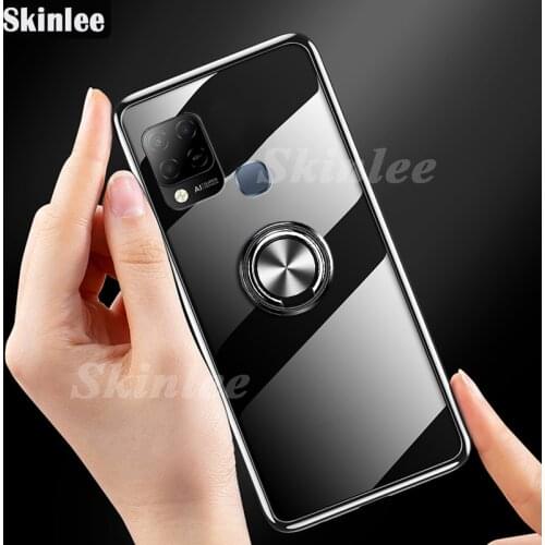 Skinlee For Infinix Hot 10 S Case Official Original Shockproof With Ring Holder Soft Clear Cover For Infinix Hot 10S