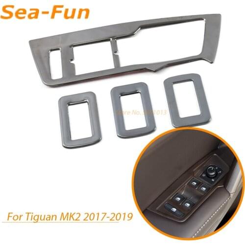 For Volkswagen VW Tiguan MK2 2017 2018 2019 Window Armrest Switch Button Knob Panel Trim Cover Decoration Sticker Accessories