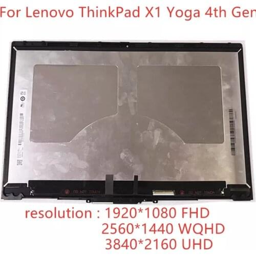 For Lenovo Thinkpad X1 Yoga 4th Gen 2019 LCD Touch Screen N140HCG-GR2 B140QAN02.2 NV140QUM-N53 FRU 01YN158 01YN177 01YN122