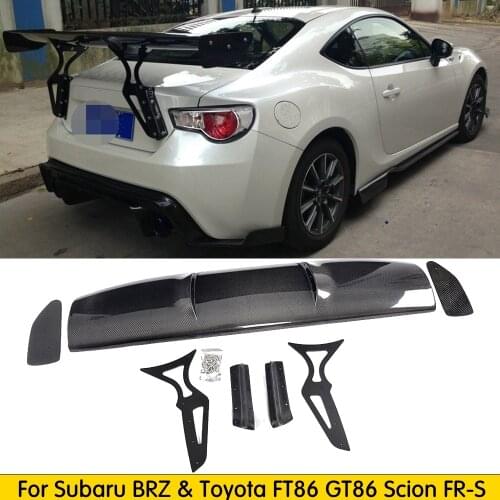 For Toyota GT86 FT86 BRZ FR-S GT WING Rear Trunk Spoiler with Aluminum Brackets Carbon Fiber / FRP