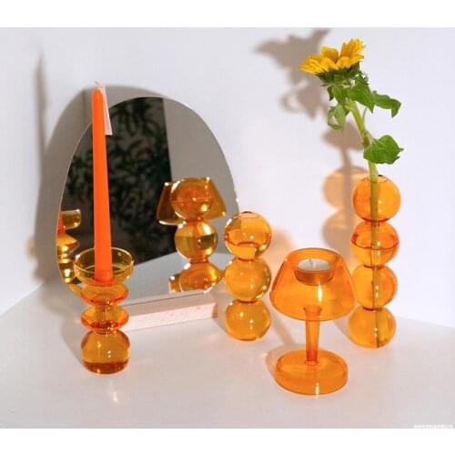 Dual Use Flower Vase for Wedding Decor Centerpiece Glass Vase Rose Tabletop Terrarium Glass Containers Plant Vase Candle Holder