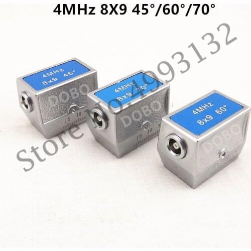 European Standard Ultrasonic Oblique Probe 4MHz 8x9 60 Degree Weld Nondestructive Testing UT Flaw Detector Probe