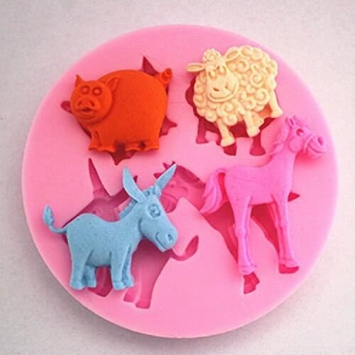 F1033 Animal Silicone Fondant Mold Gum Paste Cake Decorating cake topper Mould