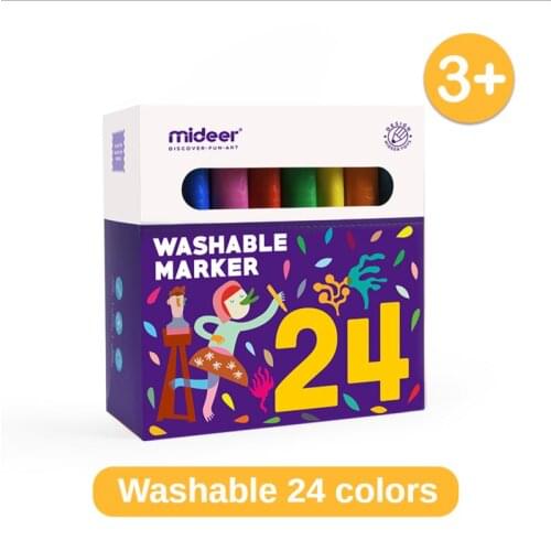 24 Colors Mideer Drawing Painting Watercolor Art Marker Pens Tip Brush Pens Washable Watercolor Pen Non-toxic and Safe