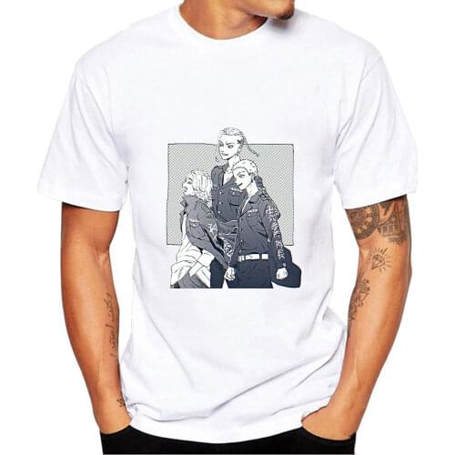 T Shirt Anime Tokyo Revengers Sano Manjiro Men Casual Clothes Vintage Cartoon Print T-Shirt Short Sleeve Harajuku Tee Shirt Male