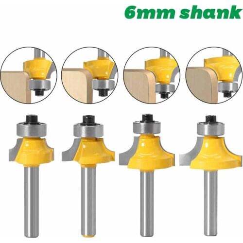 6mm Shank Fillet Knife Wood Router Bit Alloy Tool Head With Bearing Trimming Machine Milling Cutters For Wood Woodworking Tools
