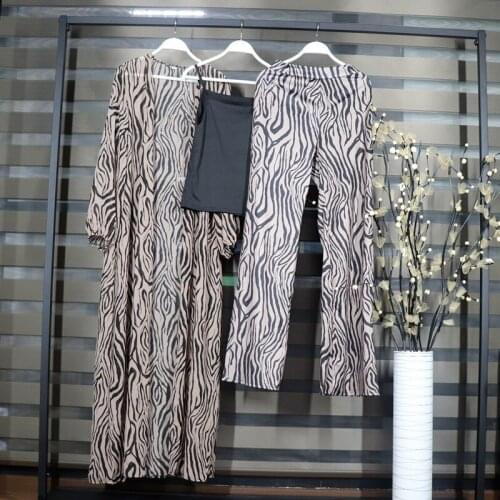 Two Piece Set African Clothes for Women Print Dresses African Long Sleeve Maxi Dress +Vest+ Pant Suits Party Robe Femme Outfits