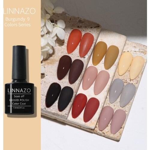 LINNAZO 9 Colors Series Gel Polish 7.3ML Starter Kit Soak Off LED Best For Manicure Nail Art Lovers Girls Women DIY At Home