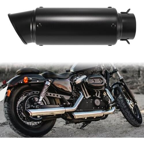 Motoforti 60.5mm Slip on Motorcycle Exhaust Down Pipe Silencer Exhaust Insert Muffler Pipe Kit Replacement Black