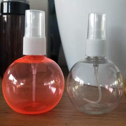 MUB - 2pcs/lot 90ml Portable Spherical Empty Spray Bottle Mini Refillable PET Atomizer Bottles Alcohol Container For Traveler