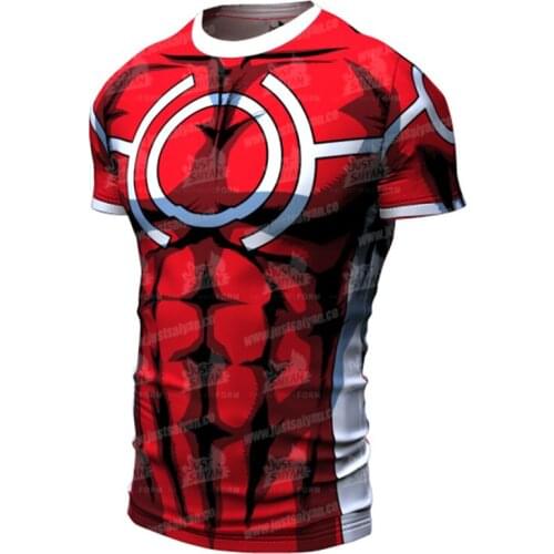 2020 Summer New T Shirts Men Compression Shirts Anime Short Sleeve T-shirt Fitness Tops Fitness Tshirts