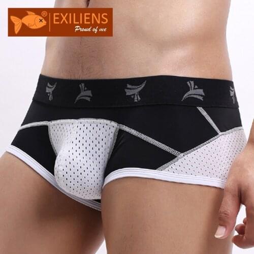 EXILIENS New Sexy Men Underwear Boxer Para Hombre Hollow Mens Boxers Cuecas Masculina Boxershorts Man Panties Size L-4XL 123001