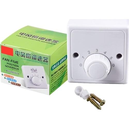 Variable Speed Wall Control Speed Adjuster for Large Ceiling Fan, Dial Knob Control, Simple Installation Without Welding