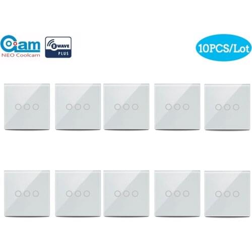 COOLCAM 10pcs/Lot Zwave Plus Wall Light Switch 3CH Gang Home Automation Z Wave Wireless Smart Remote Control Light Switch