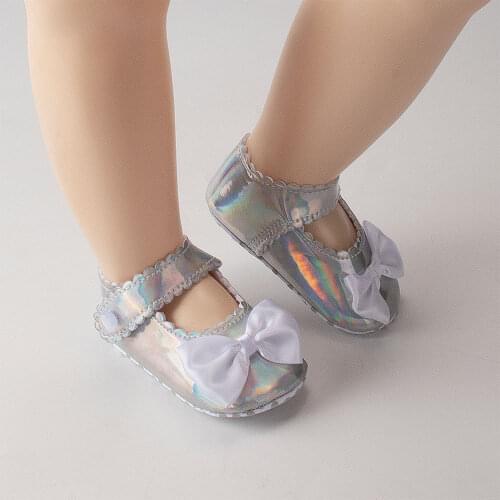 New Baby Girl Shoes Sequined Infant Girl Soft Sole Shoes Princess Crib First Walkers Toddler Kids Blingbling Crib Shoes Bow