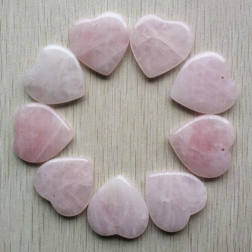 Wholesale 10pcs/lot Trendy good quality natural stone pink heart charms pendants for jewelry necklace making 35mm free shipping