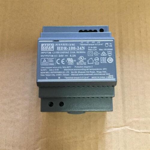 Original Mean Well HDR-100-24N meanwell 24V DC 4.2A 100.8W Ultra Slim Step Shape DIN Rail Power Supply
