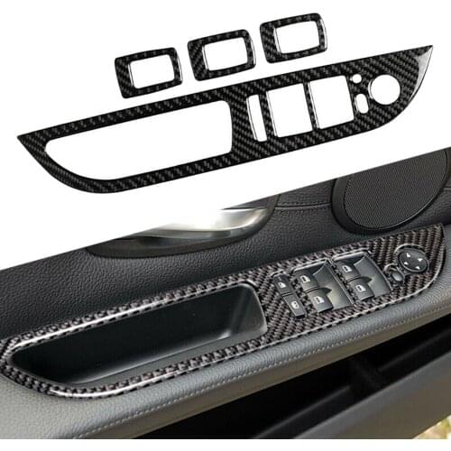 CITALL 4Pcs Window Lift Switch Panel Cover Trim Fit for BMW 5 Series E60 520 523 525li 530li 2008 2009 2010 Left Hand Drive