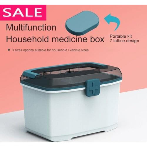 Plastic Storage Box Medical Box Organizer double-Layer Multi-Functional Portable Medicine Cabinet Family Emergency first aid kit