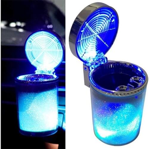 Portable Car Cigarette Ashtray With Cover Detachable Plastic Fire Retardant Car Ashtray LED Light For Car Truck car accessories