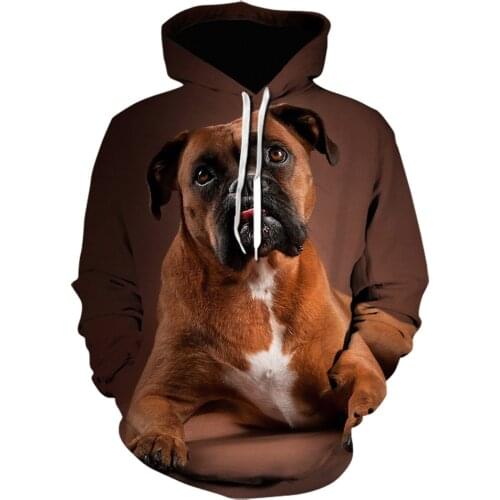 Casual interesting man hoodies 3D print lovely dog Sweatshirt Punk Rock Funny Pullover loose Oversized Hoodie Sweater Jacket 5XL