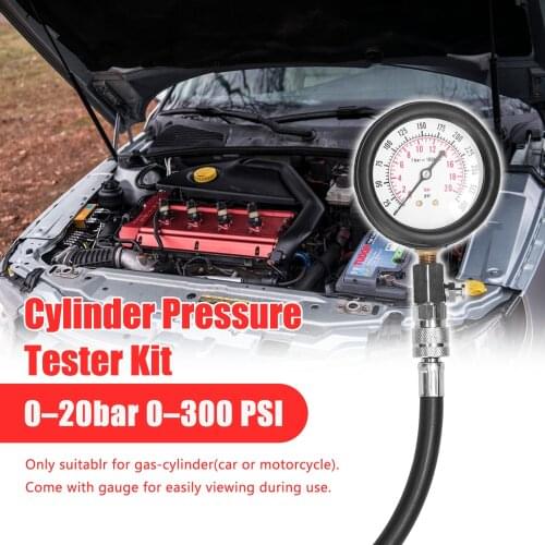 0–20bar 0–300 PSI Professional Car Engine Cylinder Compression Tester Kit Automotive Gas-Cylinder Pressure Tester with Air Gauge