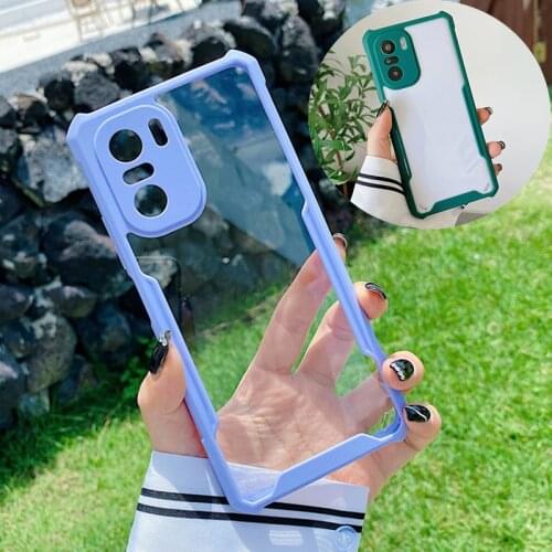 Shockproof Armor Soft Bumper Case For Xiaomi Mi 11 Lite CC9 10T 9T Poco F3 X3 NFC Redmi Note 10 9S 8 7 K40 Pro 9C 8A Clear Cover