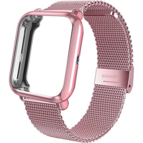Amazfit Strap For Amazfit Bip S U Pro Lite GTS 2 Mini Band With Case Metal Bracelet Screen Protector For watchband Accessories