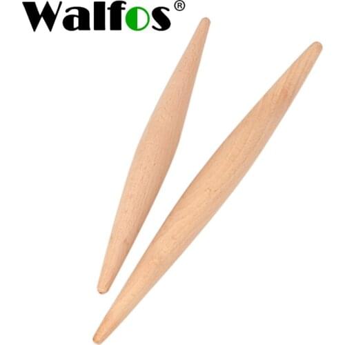 WALFOS 23cm/28cm Dough Roller Wood Non-Stick Double Tip Fondant Cake Pasta Dumpling Skin Maker Bakeware Rolling Pin Cooking Tool