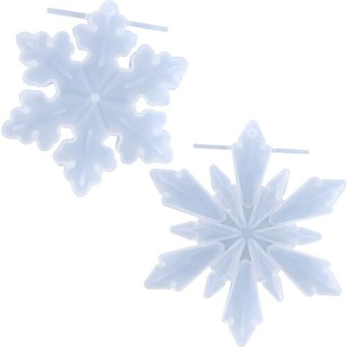 Crystal Epoxy Resin Mold Christmas Ornaments Snowflake Pendant Silicone Mould