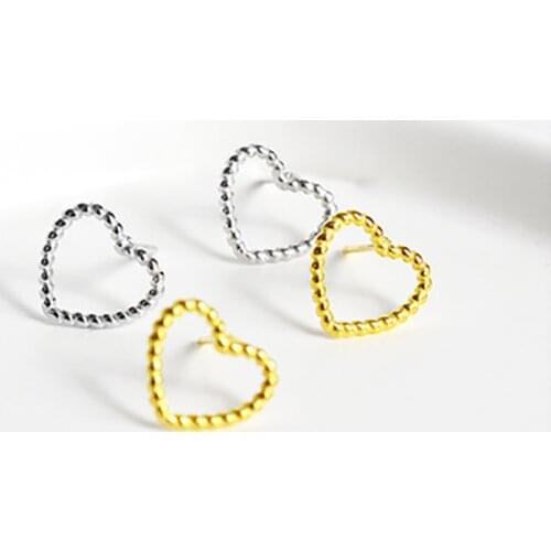 925 Silver Heart Stud Earrings Heart Shape Cubic Zirconia for Women Girls Summer Jewelry Earring Wedding Gifts Simple Trend