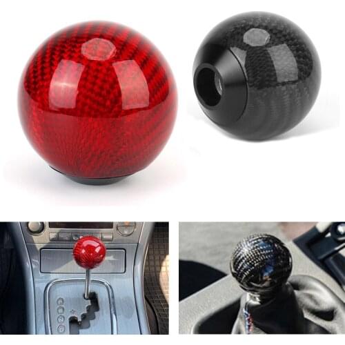 Carbon Fiber Ball Car Gear Shift Knob Shifter Handle Lever Head Replacement M8/M10 Adapter Auto Automobile Accessories For Honda