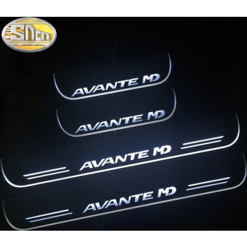 SNCN Waterproof Acrylic Moving LED Welcome Pedal Car Scuff Plate Pedal Door Sill Pathway Light For Hyundai Elantra Avante MD