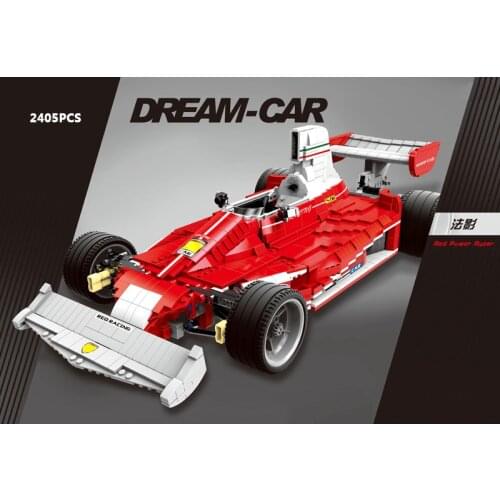 Hot dream-car moc building block Ferra France shadow F1 racing car model moc assemblage bricks toys collection for kids gifts