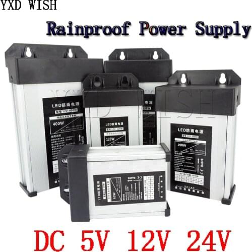 Lighting Transformers AC to DC 5V 12V 24V Switching Power Supply 5A 8A 10A 15A 20A 220V TO 5 12 24 V Volt Outdoor Rainproof SMPS