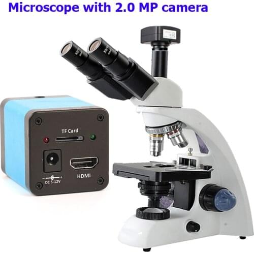 Professional Lab biological HD trinocular microscope zoom 1600X eyepiece electronic digital 7-inch LCD led Light phone stand USB