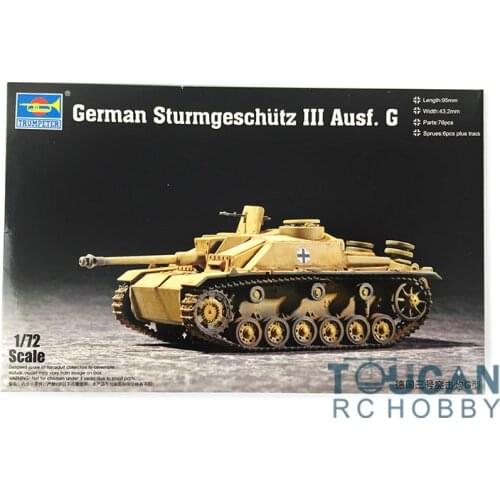 Trumpeter 07260 1/72 Sturmgeschutz III Ausf. G Model Assault Gun Kit Tank Car TH07154-SMT6