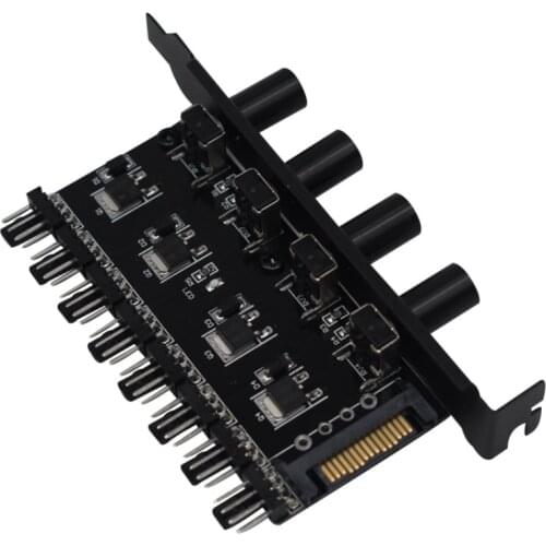 12V 4Pin 3Pin Speed Controller Knob 1 To 3 8 Way Universal Computer Regulator PC Case Cooling Fan Hub Easy Install Practical