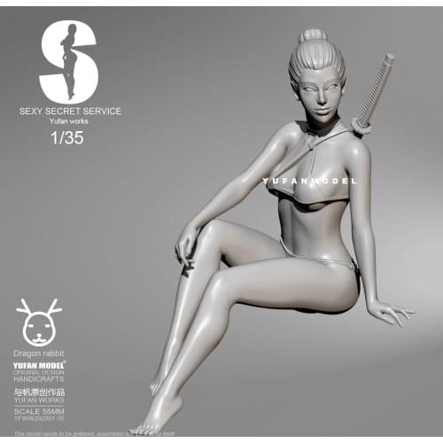 1/35 Resin Kits YuFan model Sexy Agent Girl self-assembled YFWW35-201907