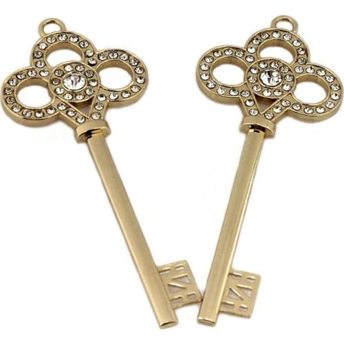 1pcs Metal Rhinestone Key Fashion Decoration Buckle for DIY Leather Craft Bag Strap Belt Handle Shoulder Garments Accessories