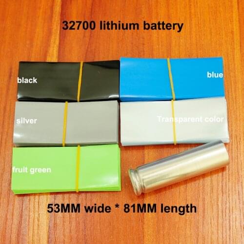 100pcs/lot 32700 Lithium Battery Pvc Heat Shrinkable Film Sheath Packaging Sleeve Shrink 53*81mm