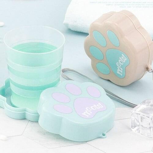 Mini Cartoon Cat Claw Cup Portable Silicone Retractable Folding Cup Collapsible Travel Easy To Carry Camping Climbing Fold Cup