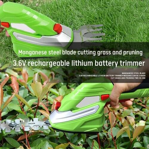 3.6V Lithium Electric Lawn Mower 2 In 1 Household Pruning Shears Cordless Cordless Lawn Mower Auto Release String Garden Tool