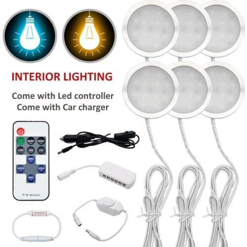 3000k 6X Warm Interior Dome lamp Led Controller Charger Car Caravan Camper Lights Great LED spot light