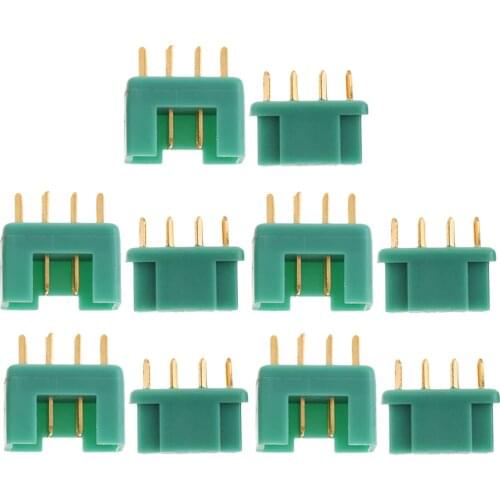 5 Pairs 6 Pin M6 Multiplex MPX Connectors Gold Plated Terminal 40AMP Green