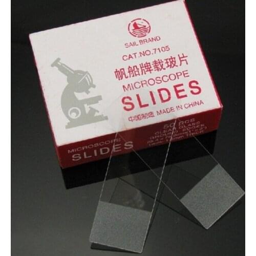 50pcs Blank Microscope Glass Slides with Frosted End 25x76mm for Lab Biology Medical Science